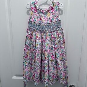 Luli & Me Pink Floral Smocked Sundress